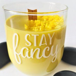 "Stay Fancy" Sweet Orange Soy wax Candle wood wick